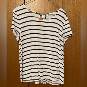 Simons Only brand stripe shirt sleeve blouse